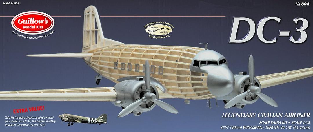 Guillow's Douglas DC-3 Model Kit, Small