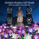 WdtPro Solar Lights Outdoor Garden Decor, 6 Pack Solar Flowers with 30-Head Colorful Lily Lights & Glowing Stems, Brighter Waterproof Decorative Garden Lights for Yard, Patio, Flower Bed, Unique Gifts