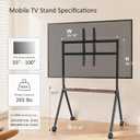 Smart Board Stand for 55-100 Inch Interactive Whiteboard, Holds Up to 265lbs, Height Adjustable Interactive Whiteboard Stand with Lockable Wheels for Office/Classroom/Home