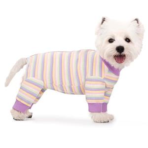 Striped Dog Recovery Suit Female Male For Small Medium Dogs,Dog Surgical Recovery Suite Bodysuit After Surgery Zipper On Back Puppy Cat Long Sleeve Onesies Bodysuit After Surgery Wound Protective, XL