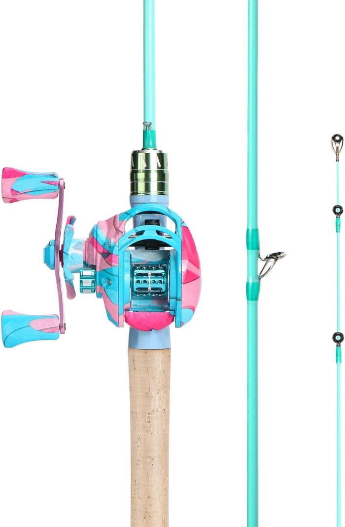 Sougayilang Baitcasting Fishing Rod Reel Combo,2 Pieces Medium Heavy Pole with Strong Smooth Reel for Freshwater (5.9Ft) Sougayilang Baitcasting Fishing Rod Reel Combo,2 Pieces Medium Heavy Pole with Strong Smooth Reel for Freshwater (5.9Ft)
