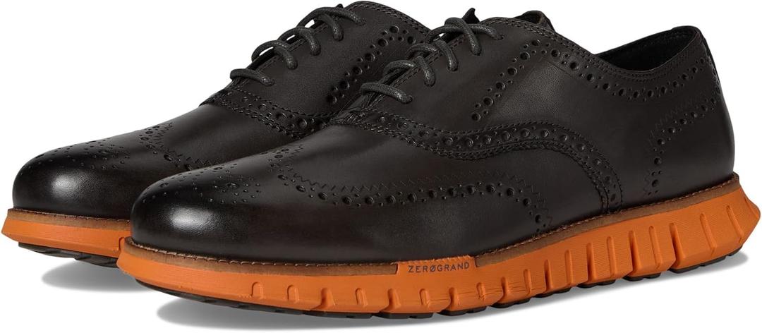 Cole Haan Mens Zerogrand Remastered Wing Tip Oxford, Raven/Dark Natural, 8-M US