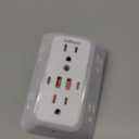 Wall Outlet Extender with Night Light, Power Plug Adapter 6 Outlet Extender with 4 USB Charging Ports 1050J Power Strip Multi Plug Adapter Spaced for Home Travel Office (2U2C)