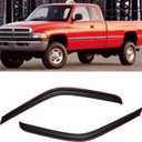 in-Channel Window Visor for 1994-2001 Dodge Ram 1500, 1994-2002 Dodge Ram 2500/3500 Pickup (Excludes Towing Mirror), Rain Guards Shields Vent Deflector Shade Wind Dark Smoke, 2PCS