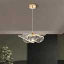 GLW High Ceiling Chandelier for Entrance 12-Lights LED Hanging Pendant Light for Foyer Enterway Staircase Villas