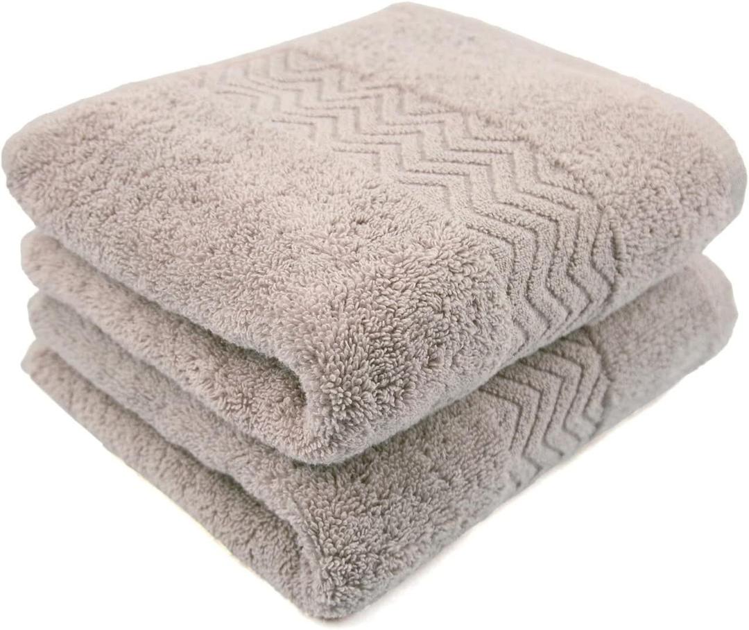 Cleanbear 100% Cotton Hand Towels for Bathroom, Ultra Soft and Highly Absorbent Face Towels 2-Pack, 13 x 28 Inch (Khaki)