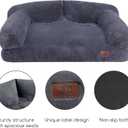 Hollypet Fluffy Plush Pet Sofa Soft Calming Pet Sofa Beds for  Large Dogs, L, Gray