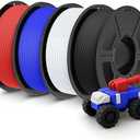 JAYO Rapid Matte PETG Filament 1.75mm 4.4KG Bundle, PETG Matte 3D Printer Filament 4.4kg, 1.1kg per Spool, Pack of 4, Black+White+Blue+Red