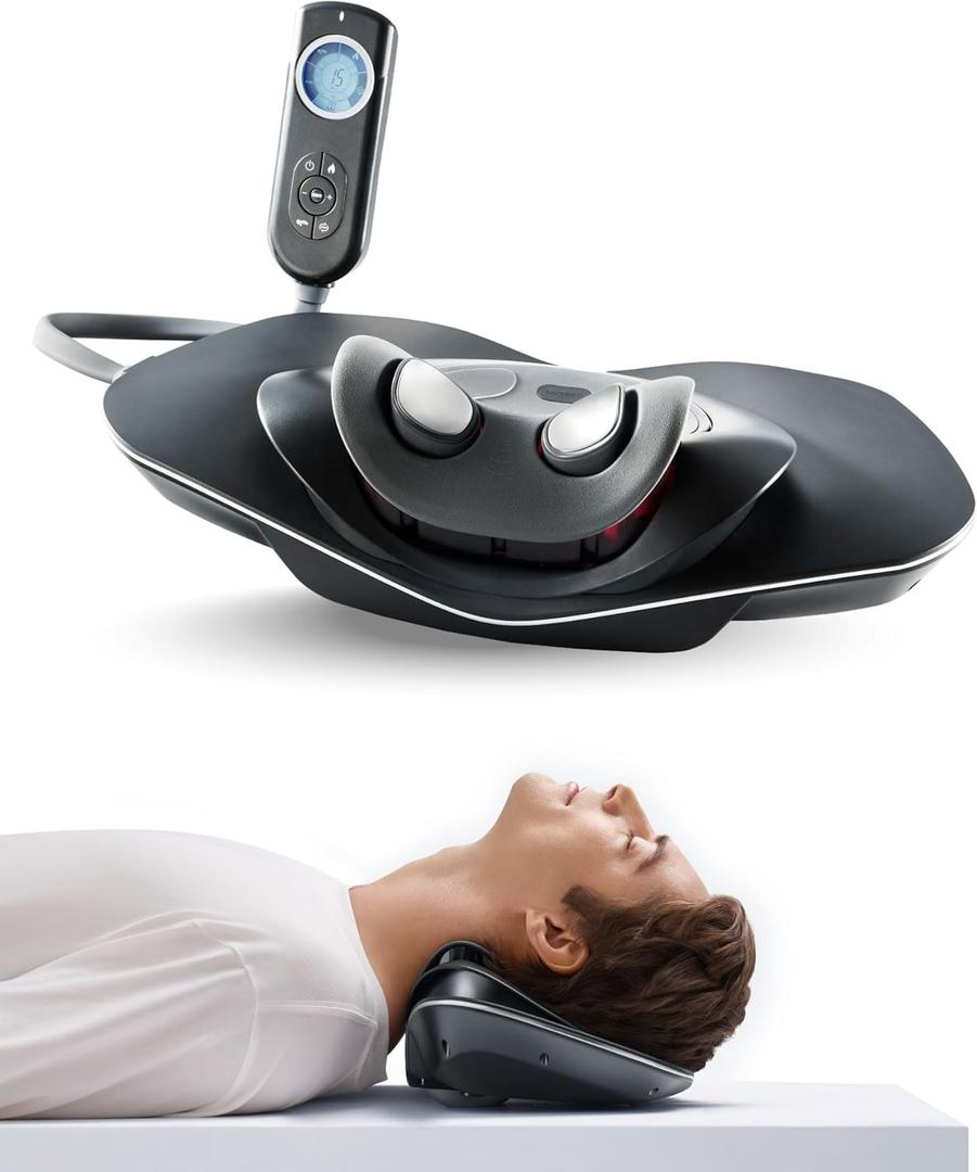 MYTREX Medi Neck Multi-Functional Cervical Traction Device, Electric Stretcher with Dynamic Stretching, 3 Modes Electrotherapy & Hyperthermia to Relieve Cervical Pain, Easy to Use