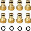Garden Hose Quick Connector 3/4 inch GHT Brass Easy Connect Fitting Male Only (3/4" 8PCS))