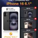 Diaclara Designed for iPhone 16 Case 6.1 Inch,Upgraded [Full Camera Protection] Full Body Rugged Clear Bumper Case with Built-in Privacy Screen Protector for iPhone 16,Black