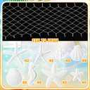 LemonRoad 13 x 72 Inch Nautical Fish Net Table Runner Fish Net Decoration with 34 Pcs Starfish Seahorse and Seashells for DIY Assembly for Ocean Nautical Beach Themed Party Decor(White)