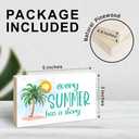 2 x Wooden Block Sign - Every Summer Has A Story - 3"X5" Pine Wood Plaque, Home & Office Decorations, Housewarming Gift, Table, Shelf, Desk Decor & Accessories - B14