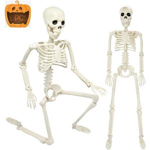 CAMIRUS 3FT Skeleton, 36" Full Body Skeleton with Movable Posable Joints, Realistic Plastic Bones Halloween Prop for Outdoor Haunted House Decorations