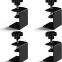 4 Pack Heavy Duty C Clamp, Black Adjustable Woodworking Clamps Shelf Clamps for for Furniture Table Installation Desk Extension Panel Work Welding and Construction