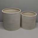 ARNIS Modern Plant Pots, Large Planters with Stand, Set of 2 Decorative Planters, Metal Pots with Drainage Holes for Living Room, Office, Garden or Balcony, 10.5 &12.55 Inch, Dirt