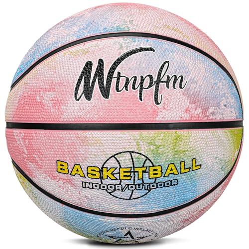 Wtnpfm Kids/Toddler Basketball for Age 1 2 3 4 5 6,Mini Basketball Size 3 (22-Inch) Game Play in & Outdoor for Little Girls and Boys (Thickened Rubber) 2 PCS