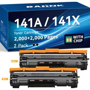 Compatible 141A 141X Toner Cartridge 2 Black (High Yield 4,000 Pages) Replacement for HP 141A W1410A 141X W1410X Black Toner Compatible with Pro M110w MFP M140w M139, (with chip)