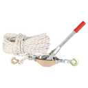 VEVOR Rope Puller, 3/4 Ton (1,653 lbs) Pulling Capacity, with 100' of 0.6" dia. Rope, 2 Hook, Come Along Winch, Heavy Duty Ratchet Power Puller Tool for Moving Boats, Securing Items, Transporting Logs