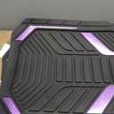 PIC AUTO Heavy Duty Rubber Floor Mats, Purple Aluminum Film Car Mats Set, Front and Rear Car Mats with Anti-Slip Backing, All Weather Protection, Trim-to-Fit for Automotive SUV, Sedan, Van
