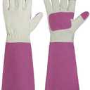 HANDLANDY Rose Pruning Gardening Gloves for Men & Women, Thornproof Long Gauntlet Gloves, Pigskin Leather - Breathable & Durability (Small)