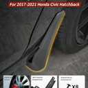 No Drill Mud Flaps for 2017-2021 Honda Civic Hatchback FK7/FK8, OEM Black Mud Guards, Heavy Duty Front & Rear All Weather Splash Guards Set for LX EX EX-L Sport Touring, Not Fit Type R/Sedan/Coupe