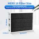 16x26x5 MERV16 Replacement Filter Compatible with PureAir PCO3-16-16 Air Purifier, Furnace Filter Compatible with Lennox 6605 MERV16 filter (1 Pack)