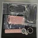 for Kia Key Fob Cover with Keychain, Pink Leather Crystal Key Case Protection Shell Compatible with Cerato Ceed Forte NIRO Sorento Seltos Sportage Soul Telluride