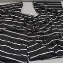 Artfish Women Casual Sleeveless Spaghetti Strap Striped Lounge Pajama Jumpsuit, XX-Large, 2027t Black Striped