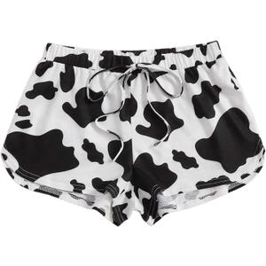 Avanova Women's Tie Dye Shorts Elastic Waist Casual Yoga Running Workout Active Shorts (Large, Cow) Avanova Women's Tie Dye Shorts Elastic Waist Casual Yoga Running Workout Active Shorts (Large, Cow)
