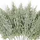 2 x Set of 24 Christmas Artificial Pine Branches 12.6" Faux Plants Evergreen Cedar Picks Fake Pine Needles Leaves Sprigs Winter Greenery Stems for Xmas Tree DIY Wreath Garland Holiday Accessories (Snow)