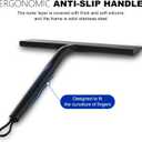 wlich Shower Squeegee for Glass Doors and Bathroom, Stainless Steel with Silicone Blade, Window and Mirror Cleaner with No-Drill Hook, Streak-Free Cleaning Tool