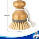 MR.SIGA Bamboo Palm Brush, Scrub Brush for Dishes Pots Pans Kitchen Sink Cleaning, Pack of 2