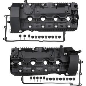 MITZONE N62 Valve Covers Set with Gaskets & Bolts Compatible with 2004-2010 BMW X5 550i 545i 650i 745i 745Li 750Li 4.4L 4.8L V8 Replace 11127522159 11127563474