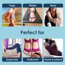 Tucketts Toeless Pilates Socks with Grips for Women, Non-Slip Yoga & Barre Socks for Stability & Barefoot Workouts, Size 6-13 (Small-Medium, Black Swan)