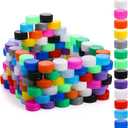 ZEAYEA 300 Pcs Plastic Bottle Caps, DIY Craft Environmental Protection Bottle Caps, Mixed Color Bottle Caps for Children Intelligence Development Kindergarten Stickers Kids DIY Craft