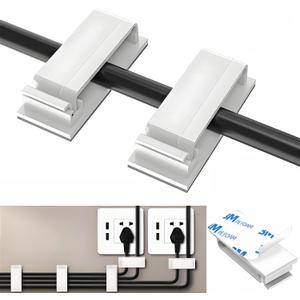 2 x for Desk Under Table Wire Management Adhesive Cable Clips 39Pcs(White).Used for Computer pc,tv,ethernet Wires Cable Management on Large Cable Hooks Organizer Clips