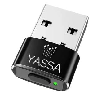 2 x Yassa Mouse Jiggler, Undetectable, USB Mouse Mover with Switch Button, Automatic Jiggler with 3 Jiggle Modes, Safe, Secure, Keep Computer/Laptop Awake, Black