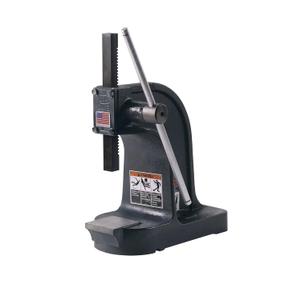 Dake X Model Single Leverage Arbor Press with Solid Plate, 1 Ton Capacity, 4.5" Maximum Working Height, 4.25" Length x 9.5" Width x 9" Height