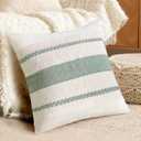 DUZXLCQ Throw Pillow Covers 18x18 Inch Pack of 2 Boho Decorative Pillow Cases Cushion Covers for Living Room Bedroom Couch Farmhouse Decorative Cushion Case Bohemian Home Decor Sage Green