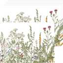 Vintage Wildflowers Floral Paper Placemats Disposable 50 Pack 16x 11 Inch Seasonal Wildflower Place Mats for Spring Summer Bridal Shower Wedding Birthday Party Supplies