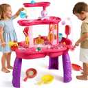 FRUSE Water Table for Toddlers 3-5,3-Tier Kids Water Table with Accessories,Activity Table for Summer Beach Backyard,Outdoor Toys Water Play Table for Toddlers Kids Boys Girls Age 3 4 5 6 7 8