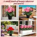Zeyune 4 Pack Artificial Geranium Flowers for Outdoors Silk Flower UV Resistant Fake Plants Realistic Faux Flowers Outside for Home Kitchen Garden Patio Table Centerpiece(Pink)