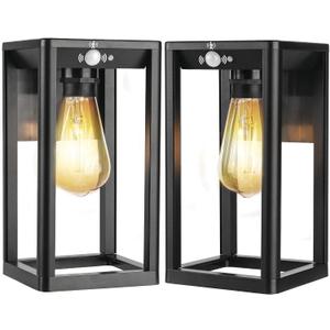MAGGIFT 2 Pack Motion Sensor Outdoor Wall Lanterns, Outdoor Wall Light Fixtures, Dusk to Dawn Sconce, E26 Base Waterproof Exterior Sconces Decor for Patio Yard Front Door Entryway