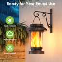 Greluna Solar Lantern Outdoor Waterproof, Flickering Flameless Solar Lights Hanging Lantern, Auto On/Off Decorative Solar Garden Lights for Patio Yard Porch Pathway Camping Decor