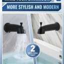 Slip On Bathtub Spout with Diverter, Extra Long 6 Inch Bathtub Spigot, Shower Spout with PTFE Tape & Hex Wrench, Fits for 1/2" IPS Threads,Matte Black