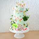 2 x Gyufise 60 Pack Fairy Cake Toppers Butterfly Cake Picks Mushroom Door Flowers Cake Decoration Fairy Garden Topper for Girl Party Birthday Baby Shower Supplies Green