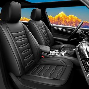 Seat Covers Fit for Honda HR-V 2016-2025 Waterproof Car Seat Covers Full Set 5 Seats Faux Leather Car Seat Cushion Protector Compatible Airbag(Black)