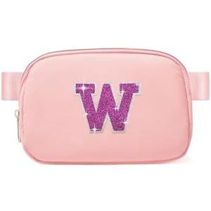 6 7 8 9 10 11 12 Year Old Girl Gifts Personalized Birthday Gifts for Her Sister Daughter Initial Crossbody Bag Fanny Pack Purse for Teen Girl Gifts Trendy Stuff Preppy Stuff (Light Pink-W) 2 PACK