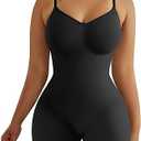 SHAPERX Shapewear for Women Tummy Control Bodysuit Mid Thigh Butt Lifter Body Shaper Shorts (Black, 2X-Large-3X-Large)